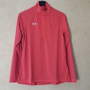 Under Armour striped heat gear half zip small
